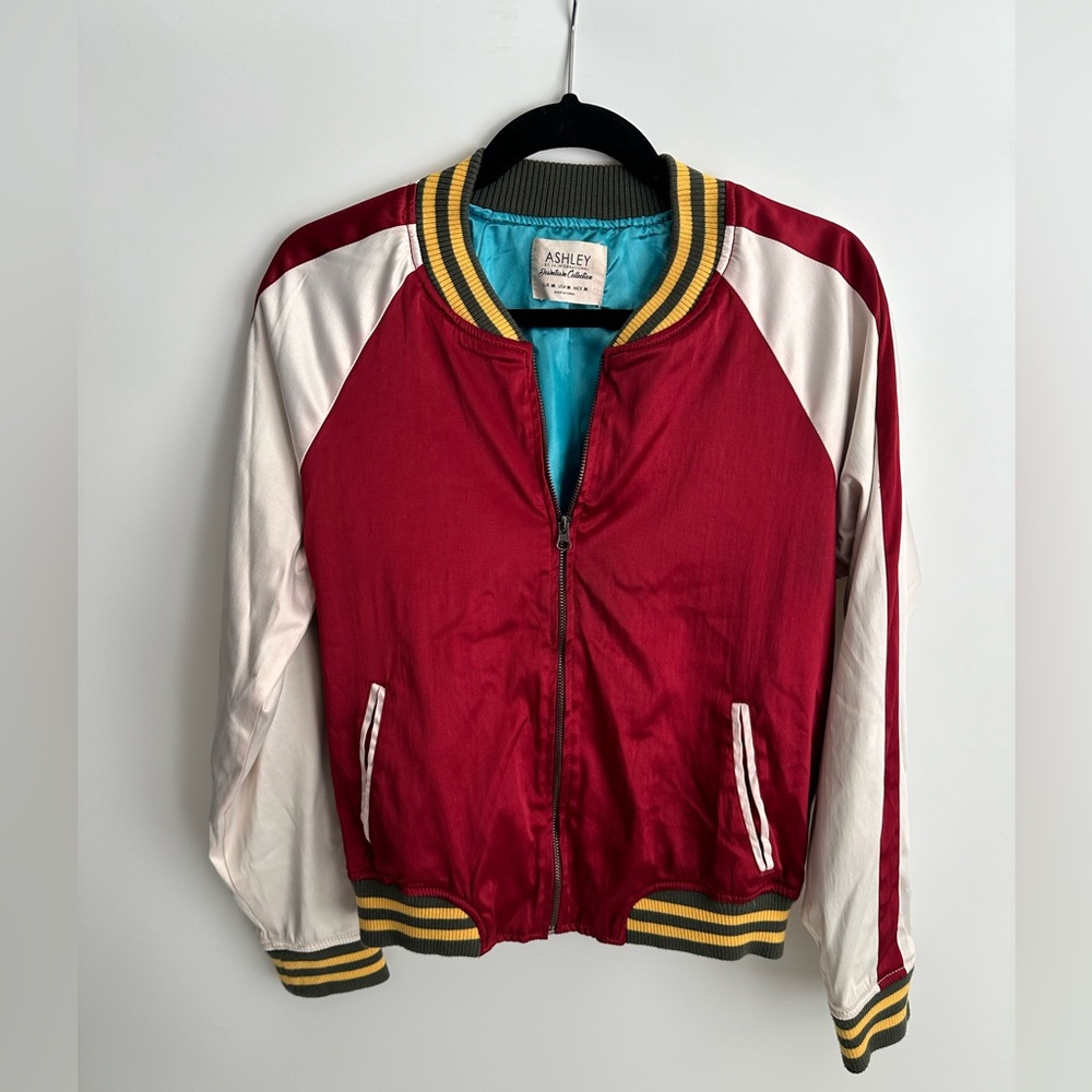 Anthropologie Satin Bomber Jacket